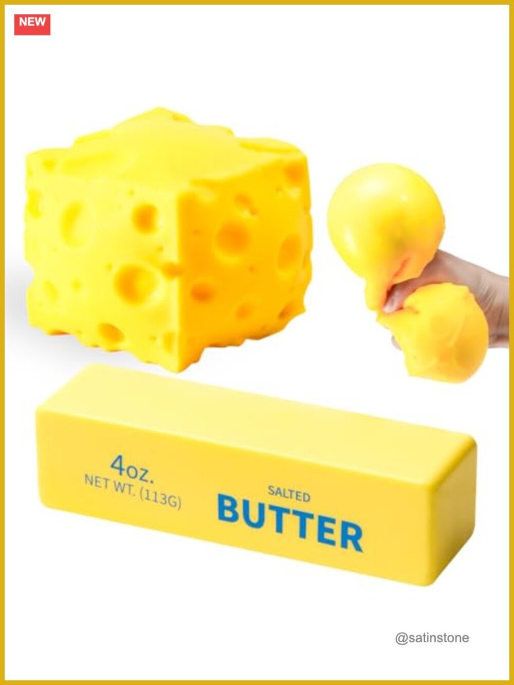 Butter Cheese Squishy Toys Set 2 Pack Slow Rising Stress Relief Fidget